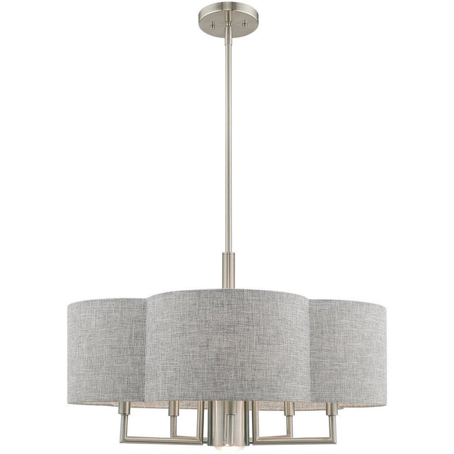 Six Light Dimmable Chandelier With Shades HomeRoots