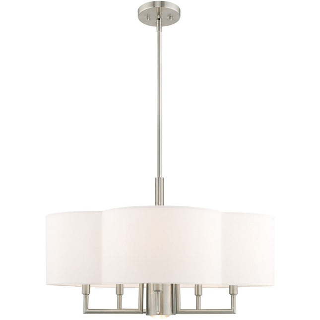 Six Light Dimmable Chandelier With Shades HomeRoots