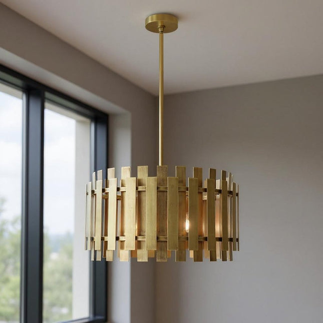 Six Light Dimmable Chandelier With Shades HomeRoots