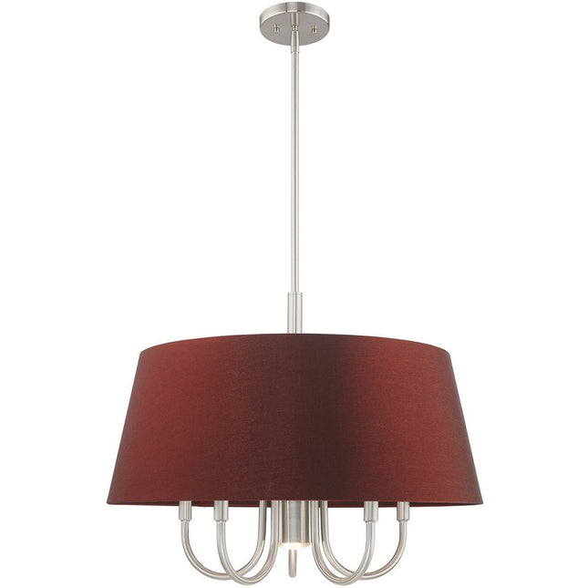 Six Light Dimmable Chandelier With Shades HomeRoots
