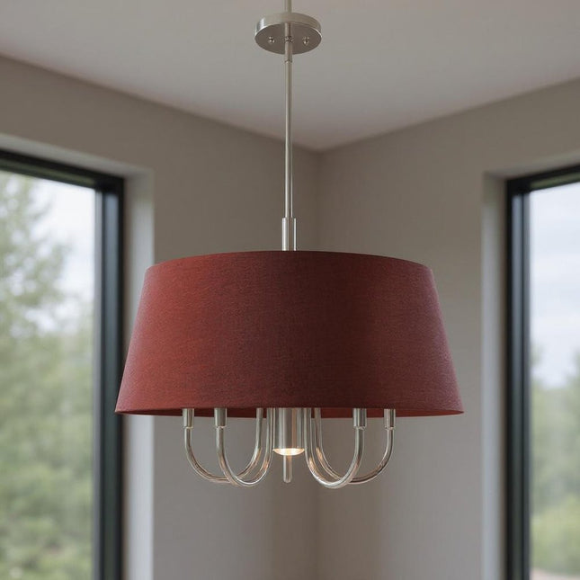 Six Light Dimmable Chandelier With Shades HomeRoots