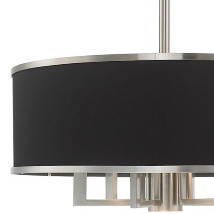 Nickel Seven Light Metal Dimmable Chandelier With Shades