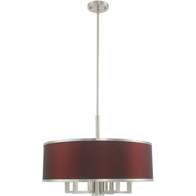 Seven Light Dimmable Chandelier With Shades HomeRoots