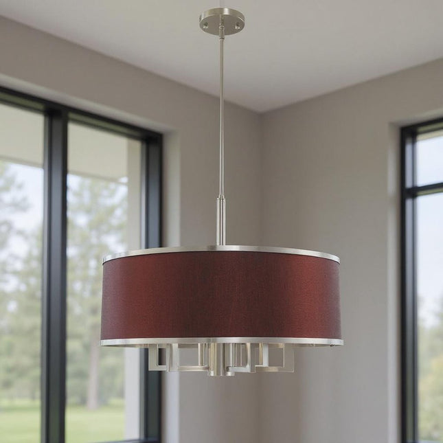 Seven Light Dimmable Chandelier With Shades HomeRoots