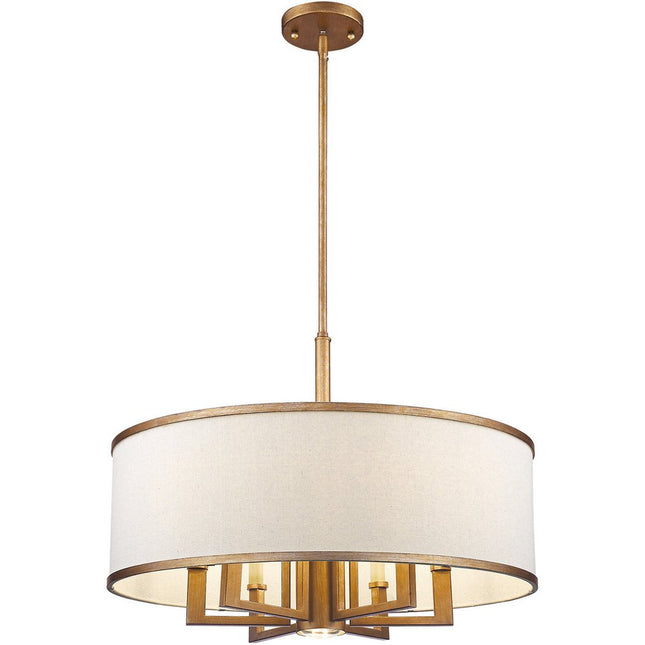 Seven Light Dimmable Chandelier With Shades HomeRoots