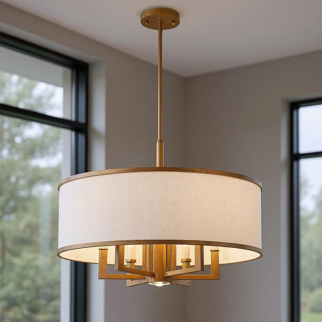Seven Light Dimmable Chandelier With Shades HomeRoots