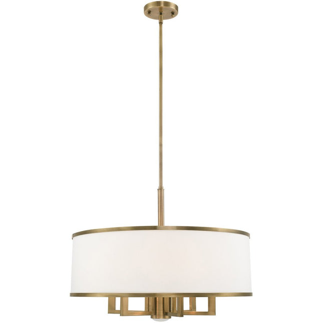 Seven Light Dimmable Chandelier With Shades HomeRoots
