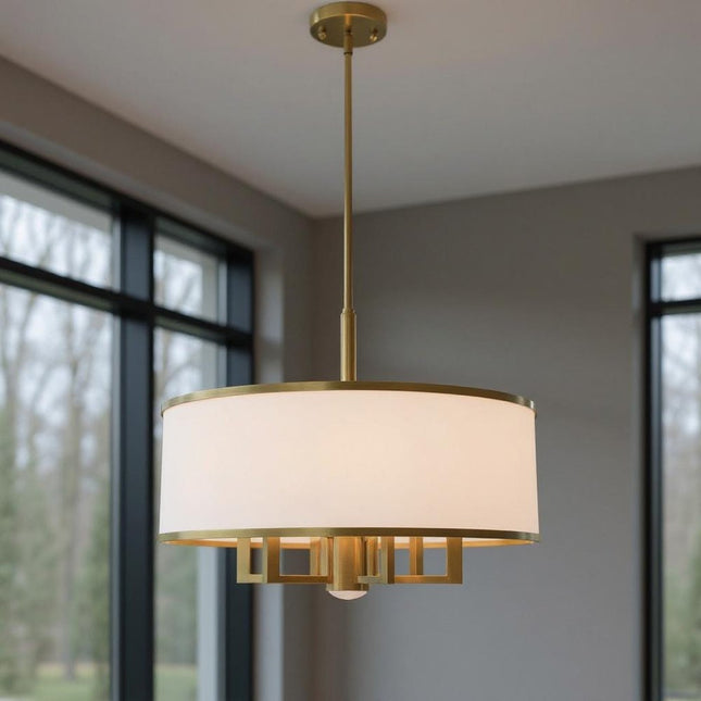 Seven Light Dimmable Chandelier With Shades HomeRoots