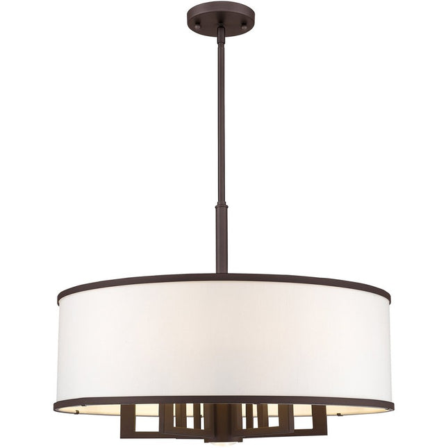Bronze Seven Light Metal Dimmable Chandelier With Shades HomeRoots