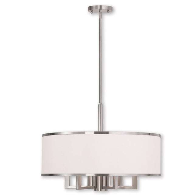 Six Light Dimmable Chandelier With Shades HomeRoots