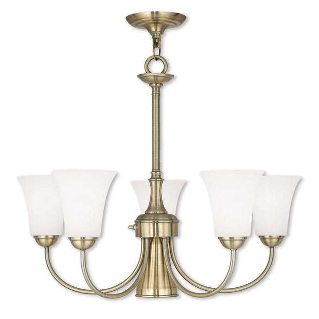 Six Light Dimmable Chandelier With Shades HomeRoots