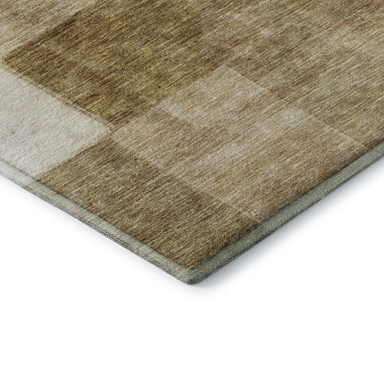 9' X 12' Terra Cotta Beige And Copper Geometric Washable Area Rug With UV Protection HomeRoots