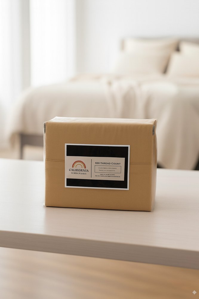 Three Piece Gold Cotton Twin Sheet Set