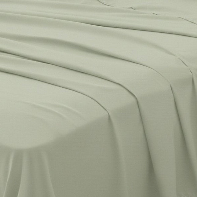 Four Piece Sage Cotton King Sheet Set HomeRoots