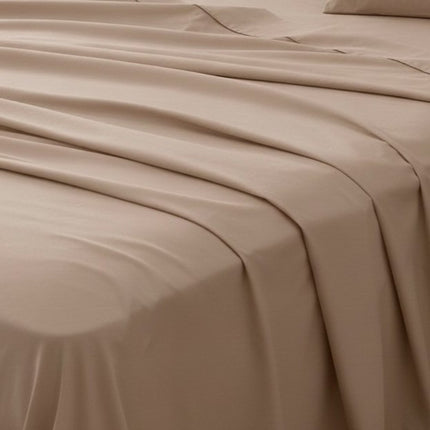 Set of Two Light Brown Cotton Queen Pillowcases HomeRoots