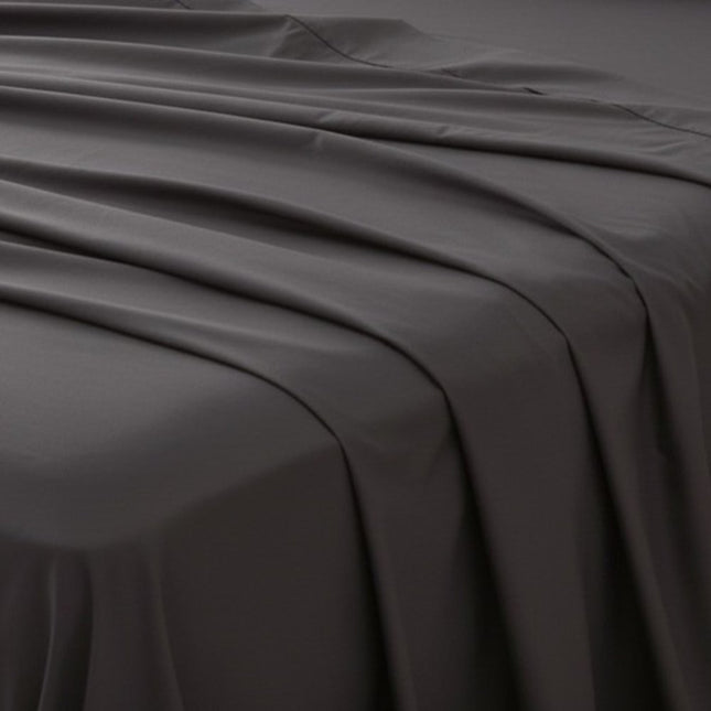 Set of Two Charcoal Cotton King Pillowcases