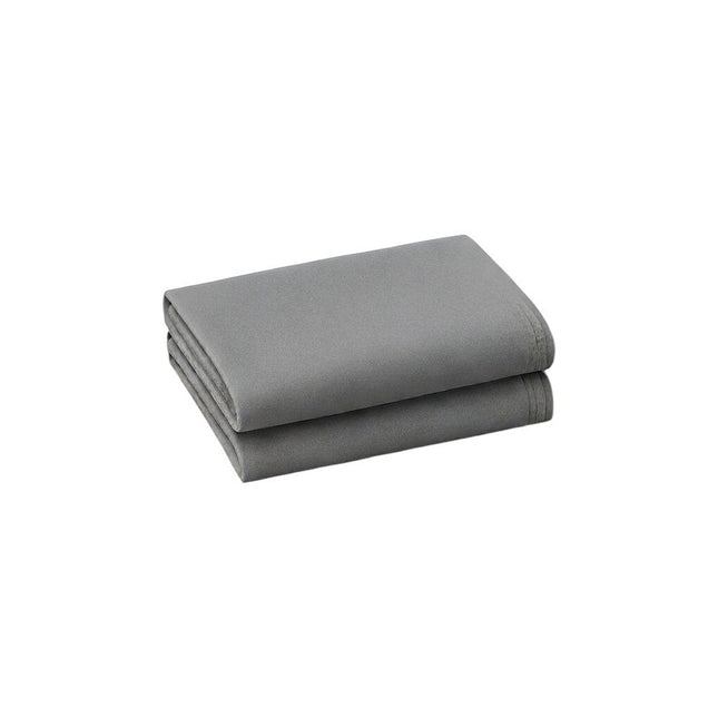 Set of Two Light Gray Cotton King Pillowcases HomeRoots