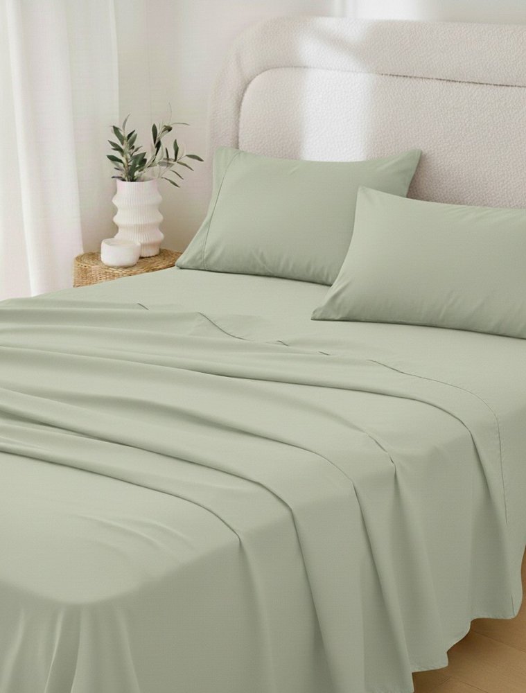 Sage Cotton Queen Pillowcases
