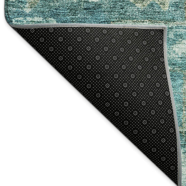 9' X 12' Turquoise And Teal Blue Medallion Washable Indoor Outdoor Area Rug HomeRoots
