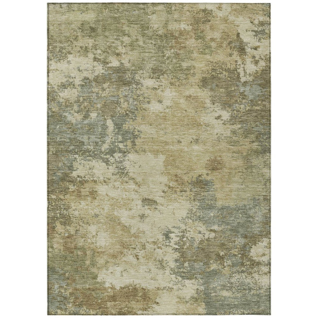 9' X 12' Wheat And Beige Abstract Washable Indoor Outdoor Area Rug HomeRoots