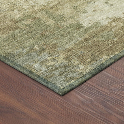 9' X 12' Wheat And Beige Abstract Washable Indoor Outdoor Area Rug