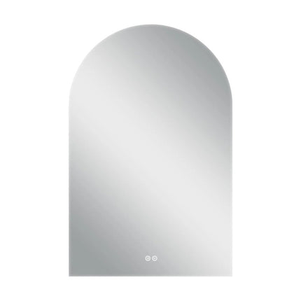 38" White Arch Lighted Frameless Bathroom Vanity Mirror