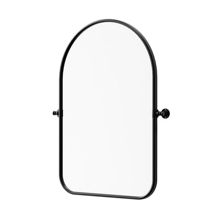 36" Black Metal Arch Framed Accent Mirror