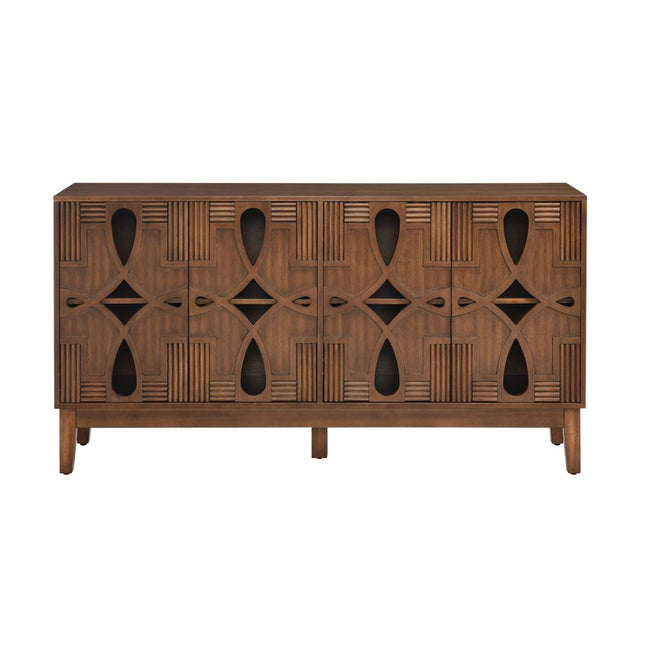 61" Brown Wood Sideboard With Four Doors HomeRoots