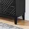 61" Black Wood Sideboard With Four Doors HomeRoots