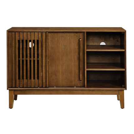 47" Brown Wood Sideboard With Two Sliding Doors HomeRoots