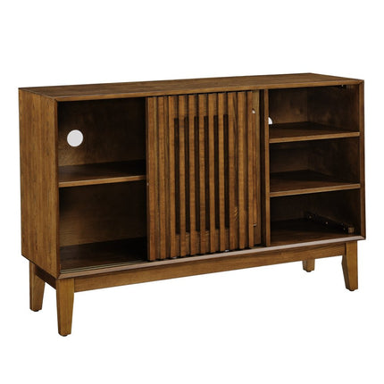 47" Brown Wood Sideboard With Two Sliding Doors HomeRoots
