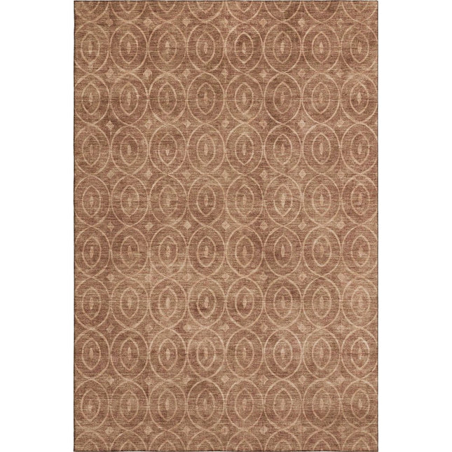 9' X 12' Terra Cotta And Rust Geometric Washable Area Rug With UV Protection HomeRoots