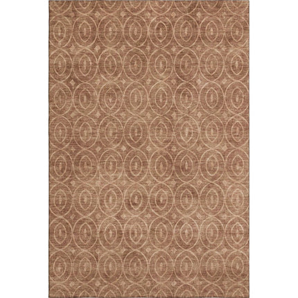 9' X 12' Terra Cotta And Rust Geometric Washable Area Rug With UV Protection HomeRoots