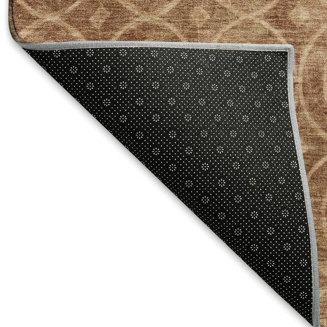 9' X 12' Terra Cotta And Rust Geometric Washable Area Rug With UV Protection HomeRoots