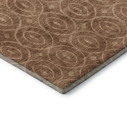 9' X 12' Terra Cotta And Rust Geometric Washable Area Rug With UV Protection HomeRoots