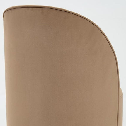 Cream and Black Velvet Curved Back Swivel Dining Arm Chair