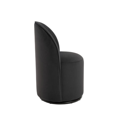 Black Velvet Curved Back Swivel Dining Arm Chair HomeRoots