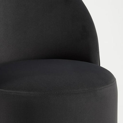 Black Velvet Curved Back Swivel Dining Arm Chair HomeRoots