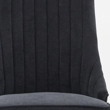 Set of Two Black and Brown Tufted Dining Side Chairs