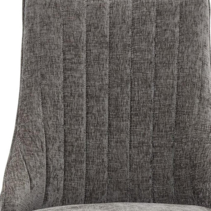Set of Two Gray and Gold Tufted Dining Side Chairs