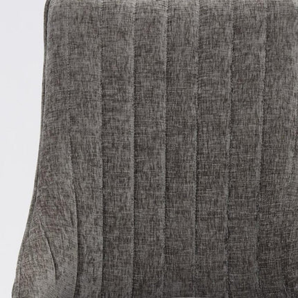 Set of Two Gray and Gold Tufted Dining Side Chairs
