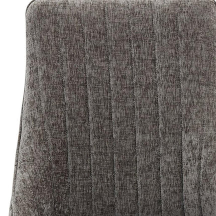 Set of Two Gray and Silver Tufted Dining Side Chairs