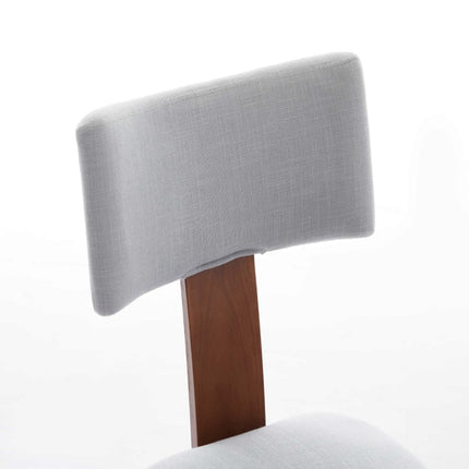 Set of Two Gray and Brown Tufted Dining Side Chairs