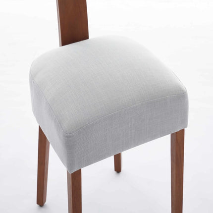 Set of Two Gray and Brown Tufted Dining Side Chairs