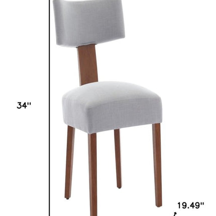 Set of Two Gray and Brown Tufted Dining Side Chairs