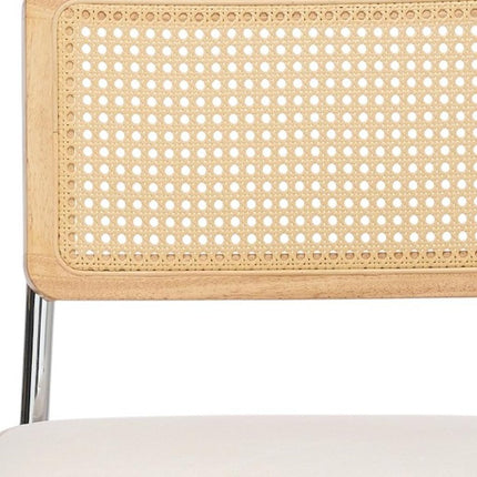 Set of Two Beige and Silver Tufted Velvet Dining Side Chairs