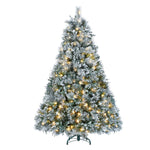 4' Pre Lit Full Flocked Fir Christmas Tree