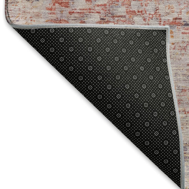 9' X 12' Terra Cotta Beige And Gray Floral Medallion Washable Area Rug With UV Protection HomeRoots