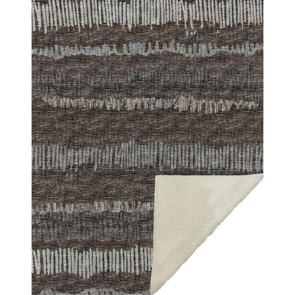 50" X 70" Brown And Beige Abstract Microfiber Plush Throw Blanket HomeRoots