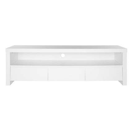 59" White Wood Enclosed and Open Storage TV Stand